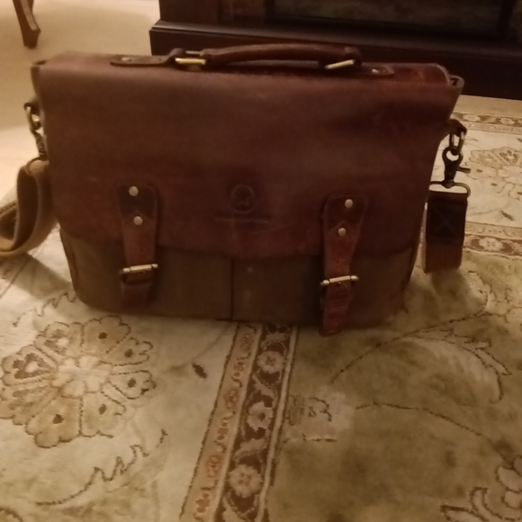 Aaron canvas leather crossbody bag - Picture 9 of 9